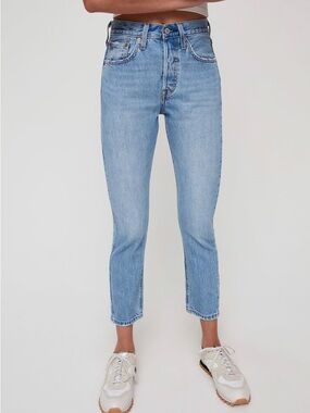 Levi's 501 Skinny Medium Blue High-Rise Button Fly Jeans